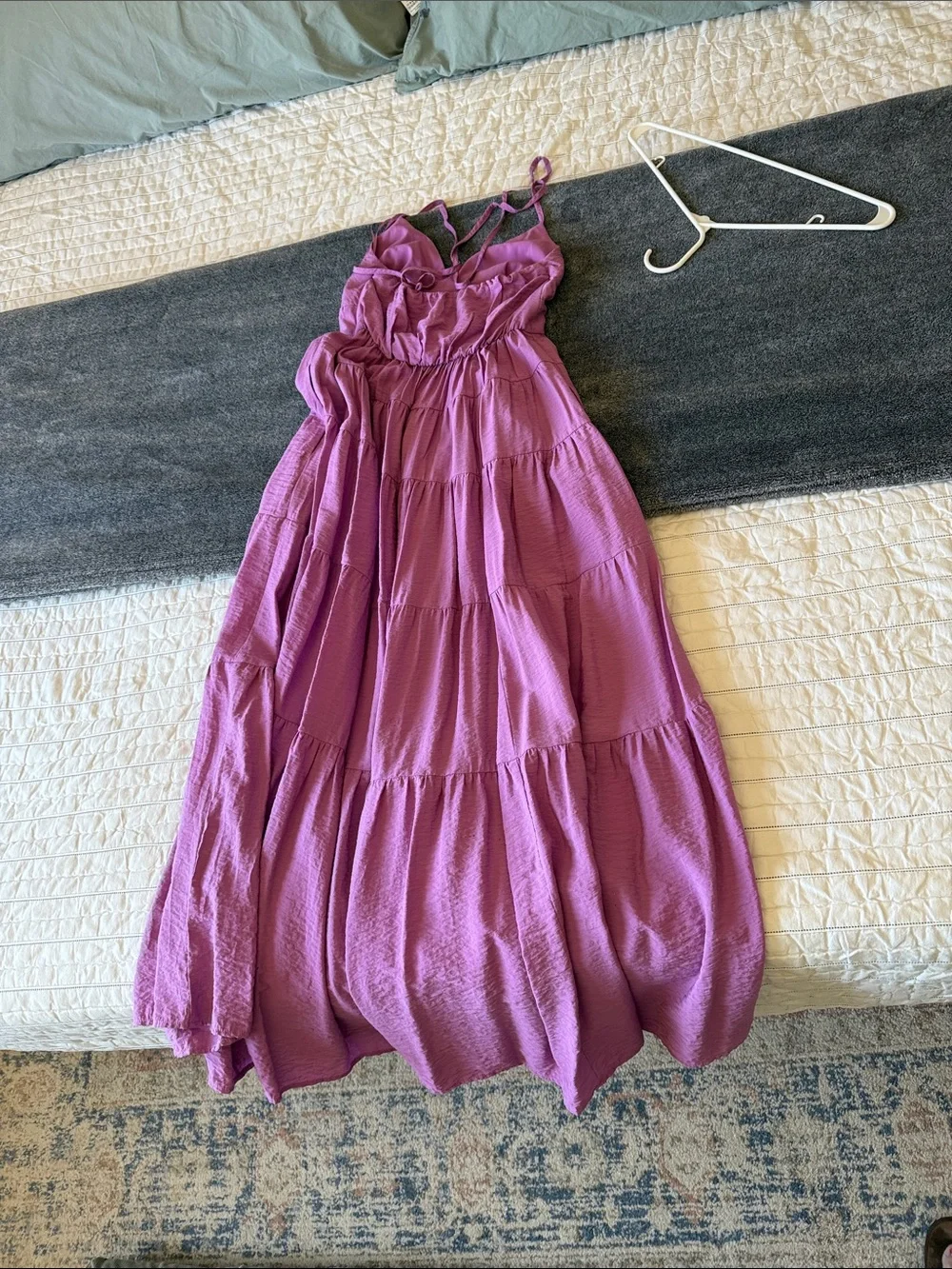 Abercrombie & Fitch Lavender-Purple Tiered Maxi Sundress